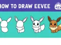 Steg-för-steg-guide för att måla Eevee, en söt Pokémon.